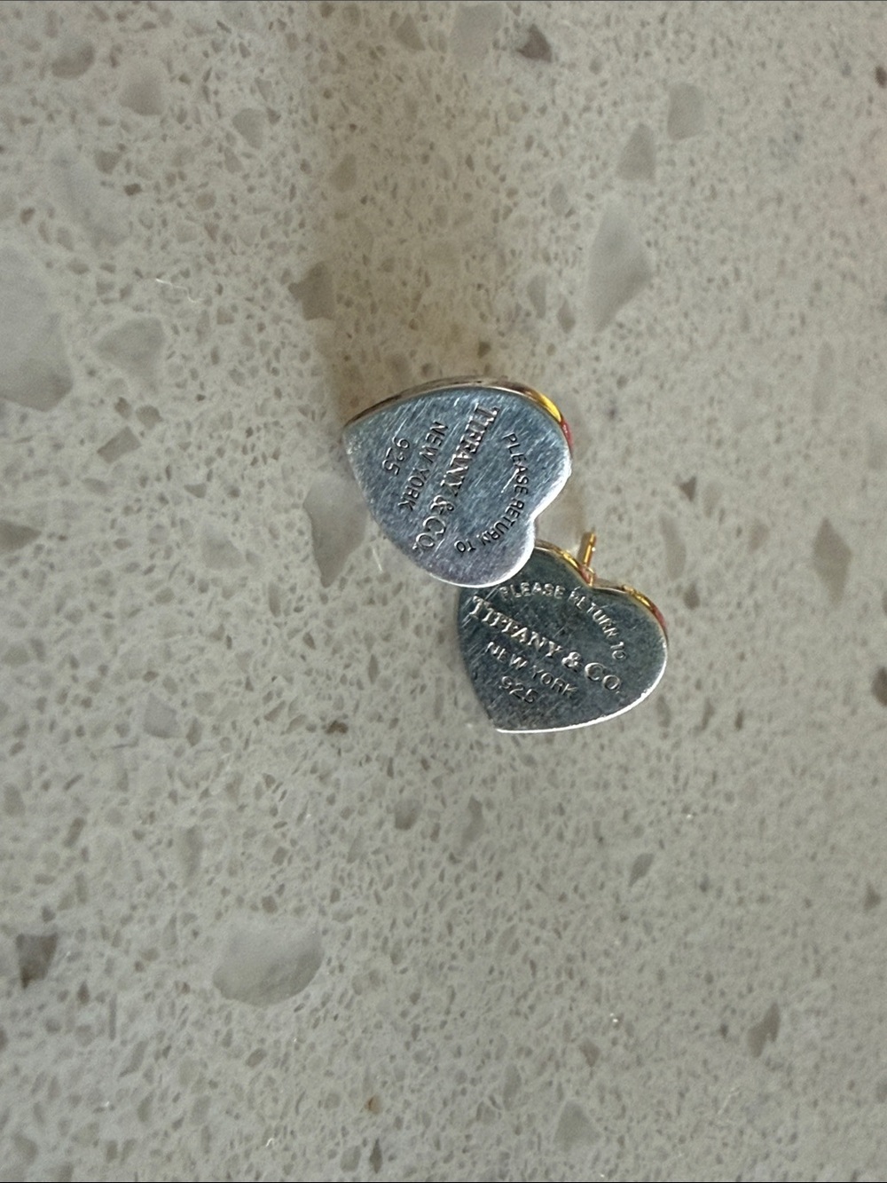 Tiffany & Co. Sterling Heart Tag Earrings - Silver